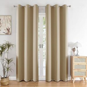 HOMEMONDE Solid Blackout Curtains 6 Feet Long Set of 2 - Thermal Insulated Curtains for Window, 70% Room Darkening Drapes for Living Room, Bedroom,